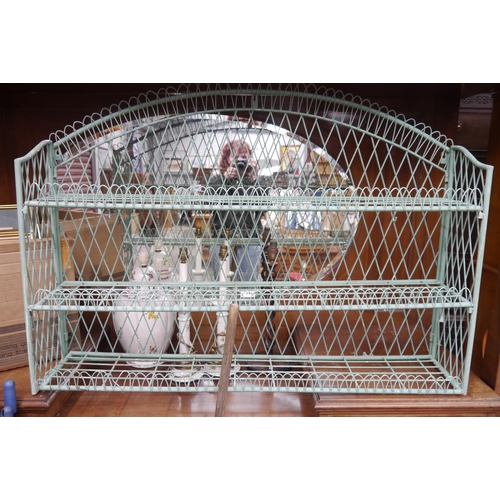 2460 - A green painted French wire rack