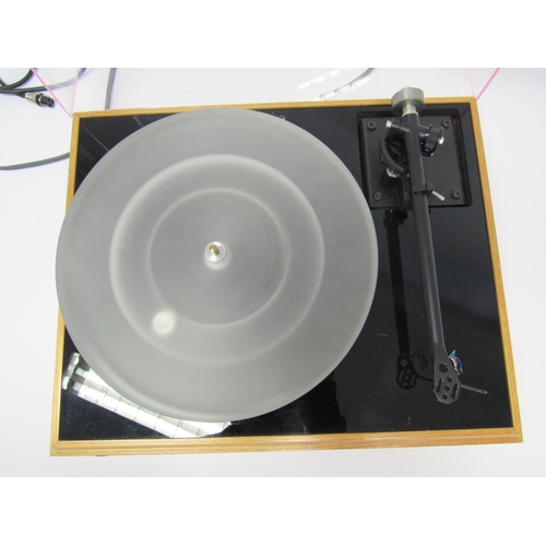 7485A - A Pink Triangle turntable with separate custom built power supply, no cartridge