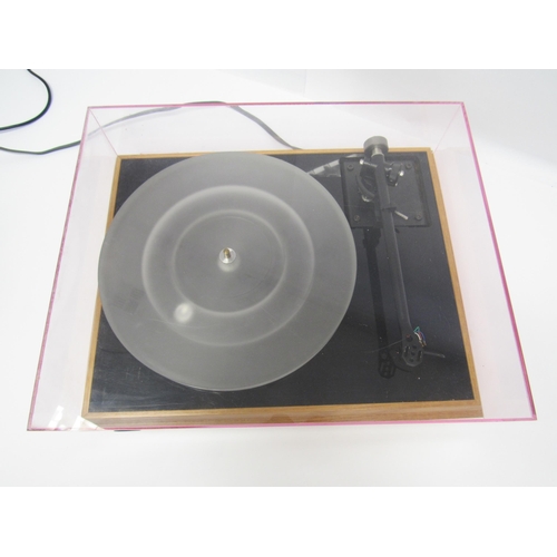 7485A - A Pink Triangle turntable with separate custom built power supply, no cartridge