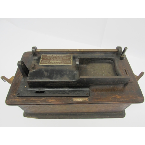 7438 - An early 20th Century oak cased Edison Home Phonograph, serial no.329981. together with a pine chest... 