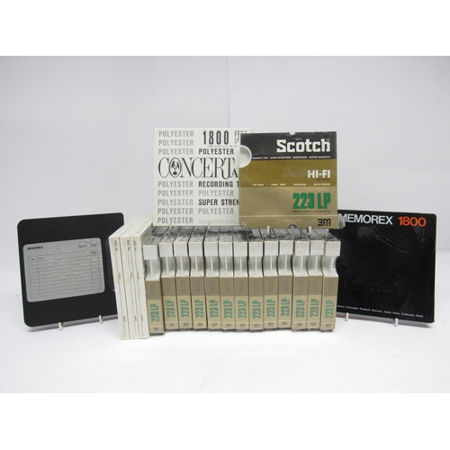 7394 - Twenty new old stock reel to reel recording tapes, comprising Concertape 1800 (x4), Scotch 3m 223 LP... 