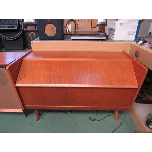 7437 - A 1950s radiogram housing Golding Lenco GL55 / GL58 turntable, Collaro reel to reel tape recorder, H... 