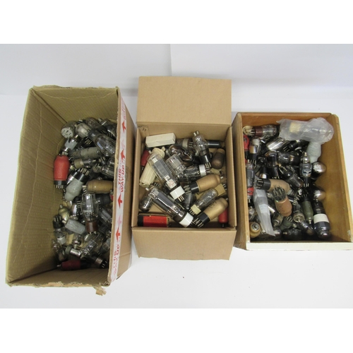 7447 - Three boxes of assorted loose radio valves / tubes