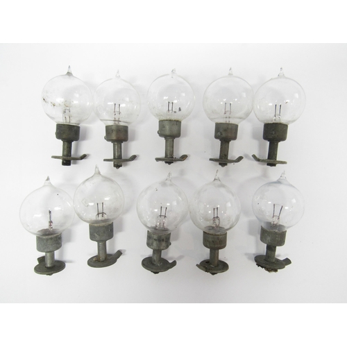 7336A - Ten early 20th Century light bulbs, possibly WW1 signal lamp or tent lights (10)