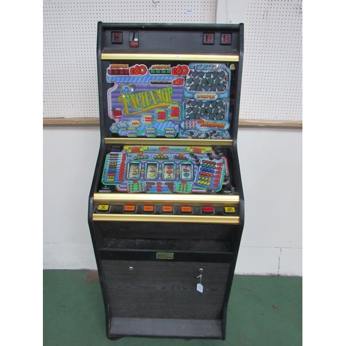 7426 - A vintage 'Exchange' £60 jackpot fruit machine by Maygay Machines Ltd, approx. 165cm tall x 66cm wid... 