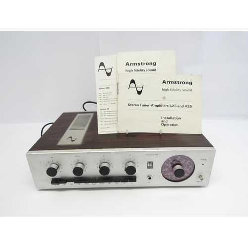 7396 - An Armstrong 426 stereo tuner amplifier, c.1968, with instruction booklet