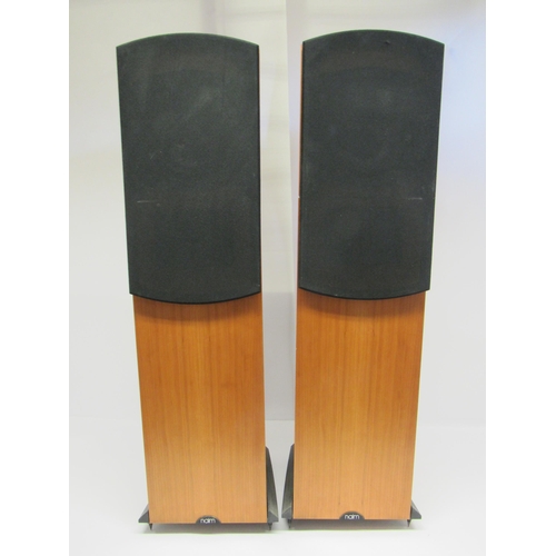 7486 - Hi-fi - A pair of Naim 'Allae' floorstanding speakers in cherry wood finish, serial no.235010, 96cm ... 