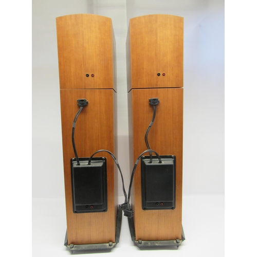 7486 - Hi-fi - A pair of Naim 'Allae' floorstanding speakers in cherry wood finish, serial no.235010, 96cm ... 