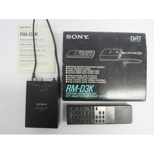 7475 - A Sony TCD-D3 DAT Digital Audio Tape-Corder with AC adaptor/ charger, and a Sony RM-D3K System Adapt... 