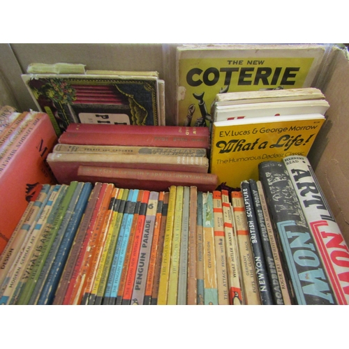 1491 - A box of assorted mid-20th Century art and literature publications, including approx 30 Penguin Publ... 