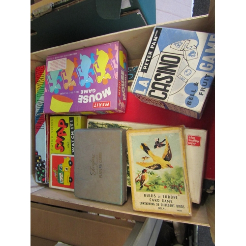 1496 - A box of vintage games including cards and dominoes, Dogsbody, Winnie the Pooh dominoes