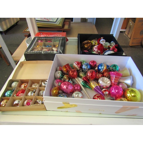 1511 - Four boxes of vintage Christmas baubles, two in their original retail boxes