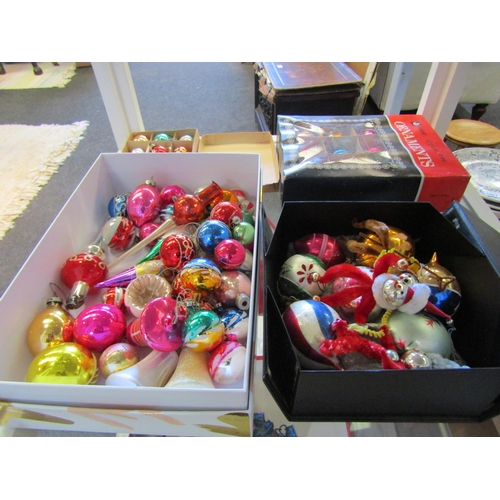 1511 - Four boxes of vintage Christmas baubles, two in their original retail boxes