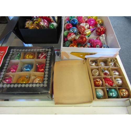 1511 - Four boxes of vintage Christmas baubles, two in their original retail boxes