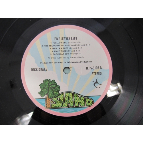 7001 - NICK DRAKE: 'Five Leaves Left' LP, 1972 UK pressing with Island pink rim 'palm tree' labels (ILPS 91... 