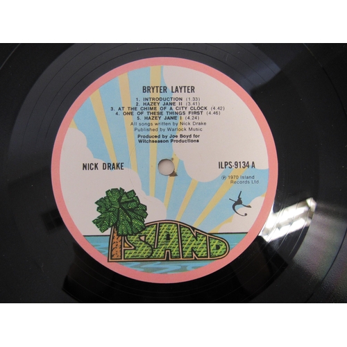 7002 - NICK DRAKE: 'Bryter Layter' LP, 1972 UK pressing with Island pink rim 'palm tree' labels, no 'stereo... 