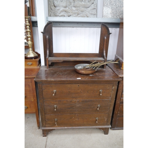 2146 - An Edwardian oak dressing chest, mirror coming on Monday (14th)