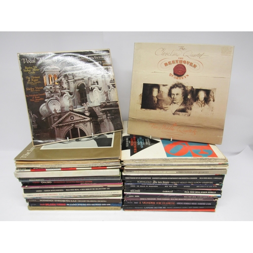 7097 - Classical- A collection of approximately sixty stereo pressing classical vinyl LP records and box se... 