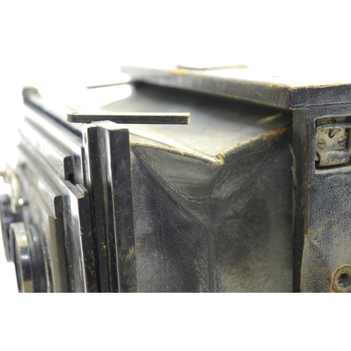 6025 - A Goerz Anschutz stereo, 9x18cm, leather covered wood body, a pair of Dagor Doppel-Anastigmat f/6.8 ... 