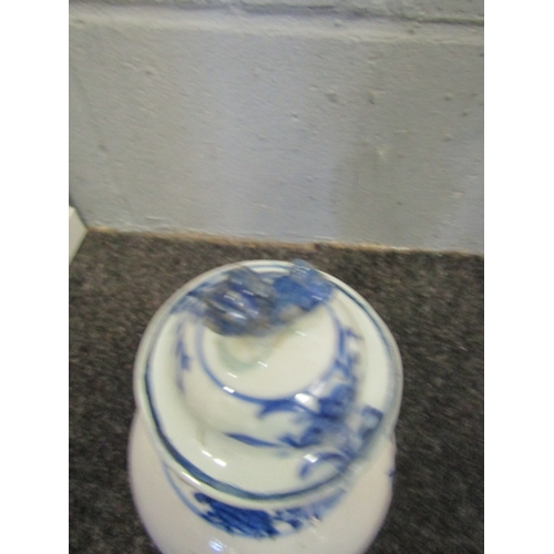 1400 - A collection of blue and white ceramics including bonsai planter, vase, ginger jar and various plate... 