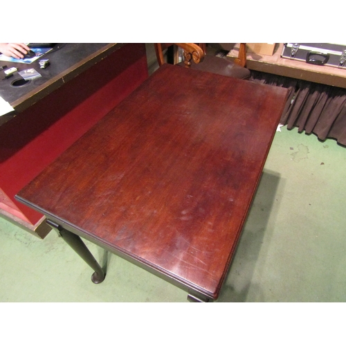 4001 - A circa 1760 and later mahogany side table the single frieze drawer over pad foot cabriole legs with... 