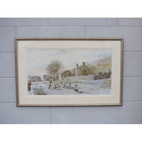 4026 - A framed and glazed print 'Down From the Hills' after Alan Ingham (1932-2002). Image size 39.5cm x 7... 