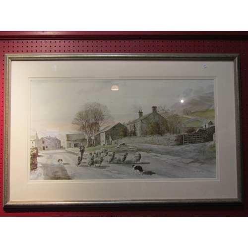 4026 - A framed and glazed print 'Down From the Hills' after Alan Ingham (1932-2002). Image size 39.5cm x 7... 