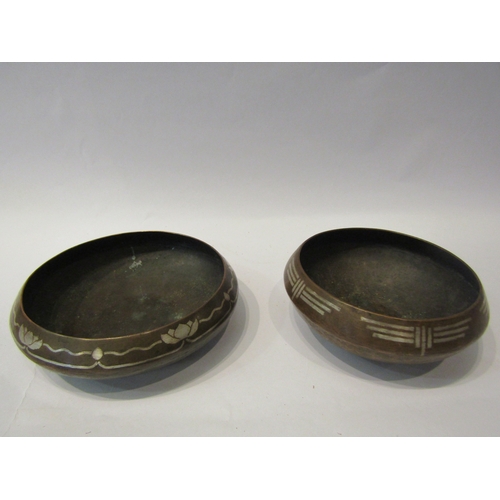 4302 - Two hammered copper bowls, Arts & Crafts marked 