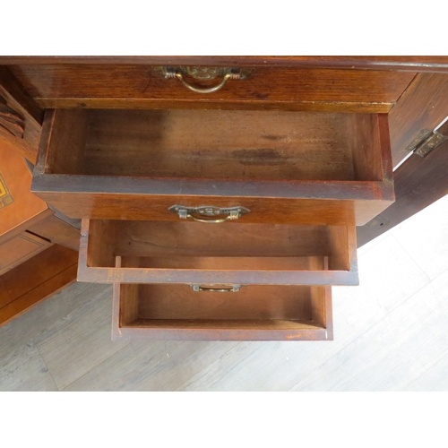 4128 - An Edwardian oak Wellington chest of seven drawers, 184cm tall x 49cm wide x 34cm deep