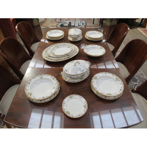 4176 - A quantity of Royal Doulton dinner ware, white ground with hand-coloured transfer printed classical ... 