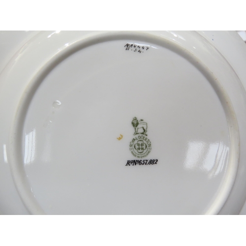 4176 - A quantity of Royal Doulton dinner ware, white ground with hand-coloured transfer printed classical ... 