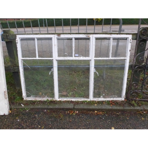 8007 - A galvanised window frame, 148cm x 93cm