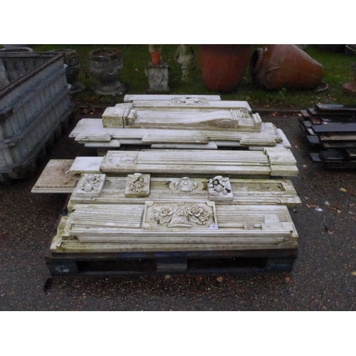 8011 - Two pallets of assorted marble fireplace parts