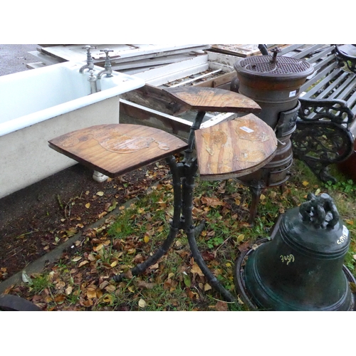 8038 - Possibly Coalbrookdale Victorian cast iron bamboo effect table base with Registration Number 5102862... 