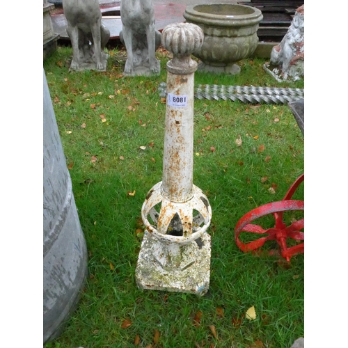 8081 - A decorative cast iron finial, 66cm tall