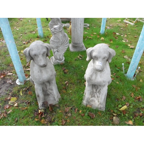 8138 - A pair of seated composition hounds, 71cm tall