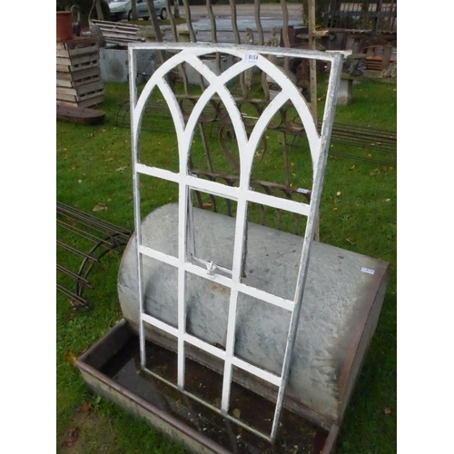 8154 - A Gothic galvanised window frame, 122cm x 60cm