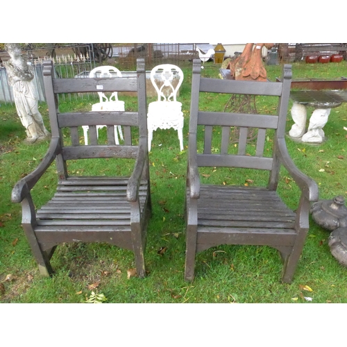 8186 - A pair of 1930's timber garden chairs