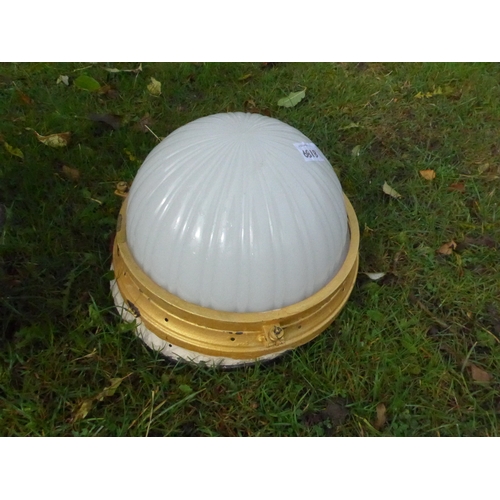 8189 - A round opaque glass wall light