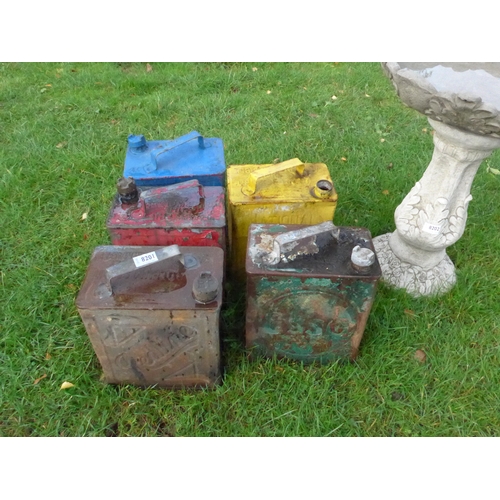 8201 - Five petrol cans including Redline