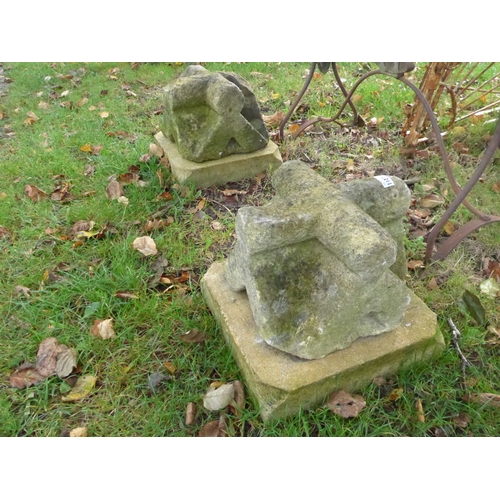 8211 - Two carved stone Gothic finials