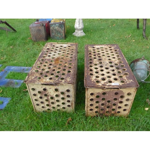 8222 - Two metal lidded munitions crates