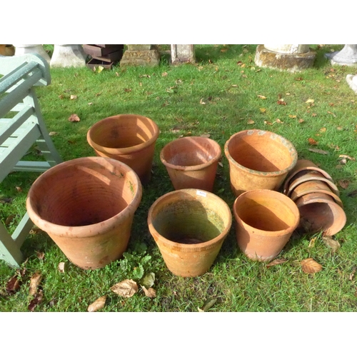 8271 - Ten assorted terracotta pots, mixed sizes