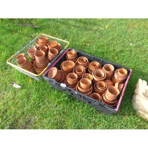 8288 - A quantity of mixed terracotta pots