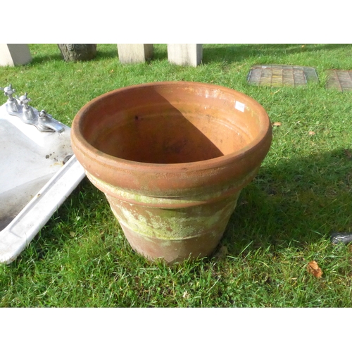 8346 - A large terracotta planter, 44cm tall, 51cm diameter