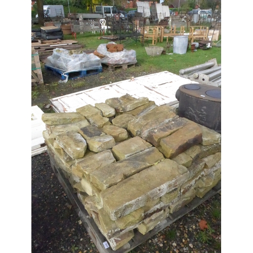 8369 - Approx 5 square metres of York stone walling