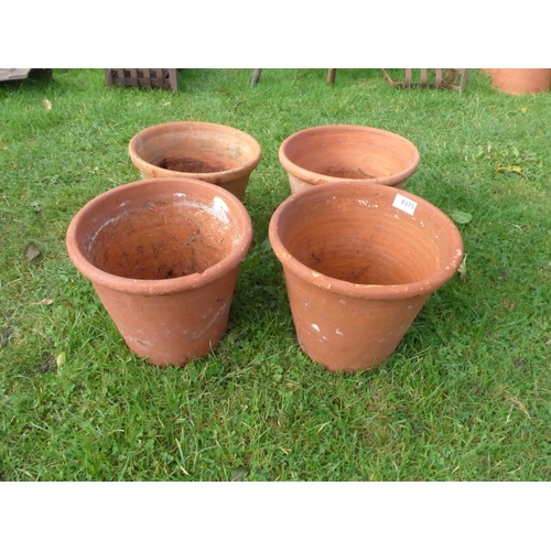 8375 - Four terracotta pots including Bulwell, approx 25cm tall, 28cm diameter