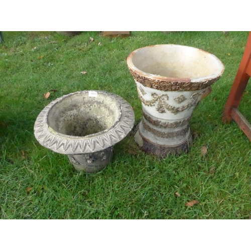 8387 - A buff terracotta urn, no base and 'Royal Filter' water filter a/f