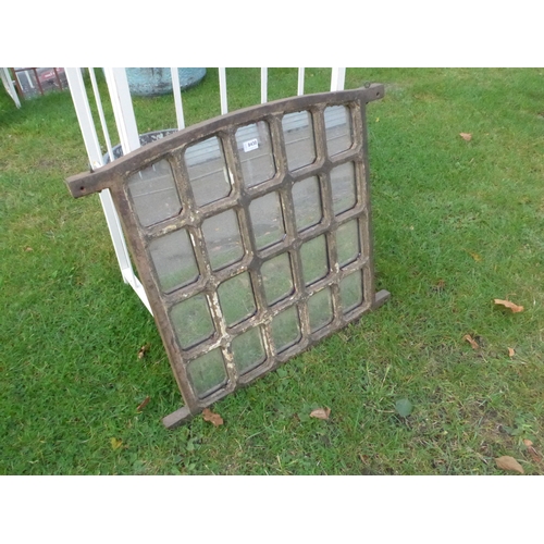 8430 - A cast iron 20 panel prison window frame converted into a mirror