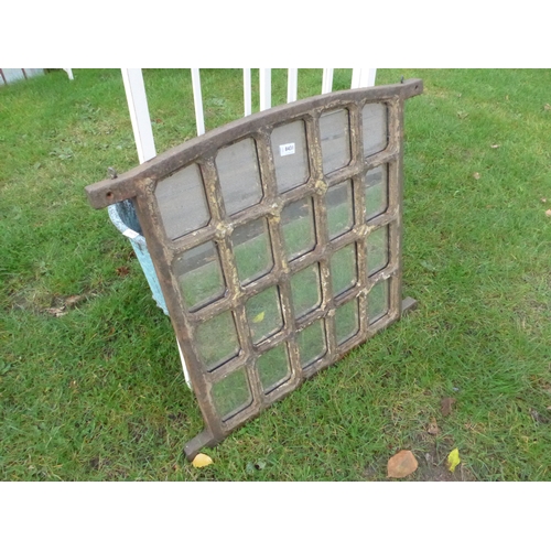 8431 - A cast iron 20 panel prison window frame converted into a mirror